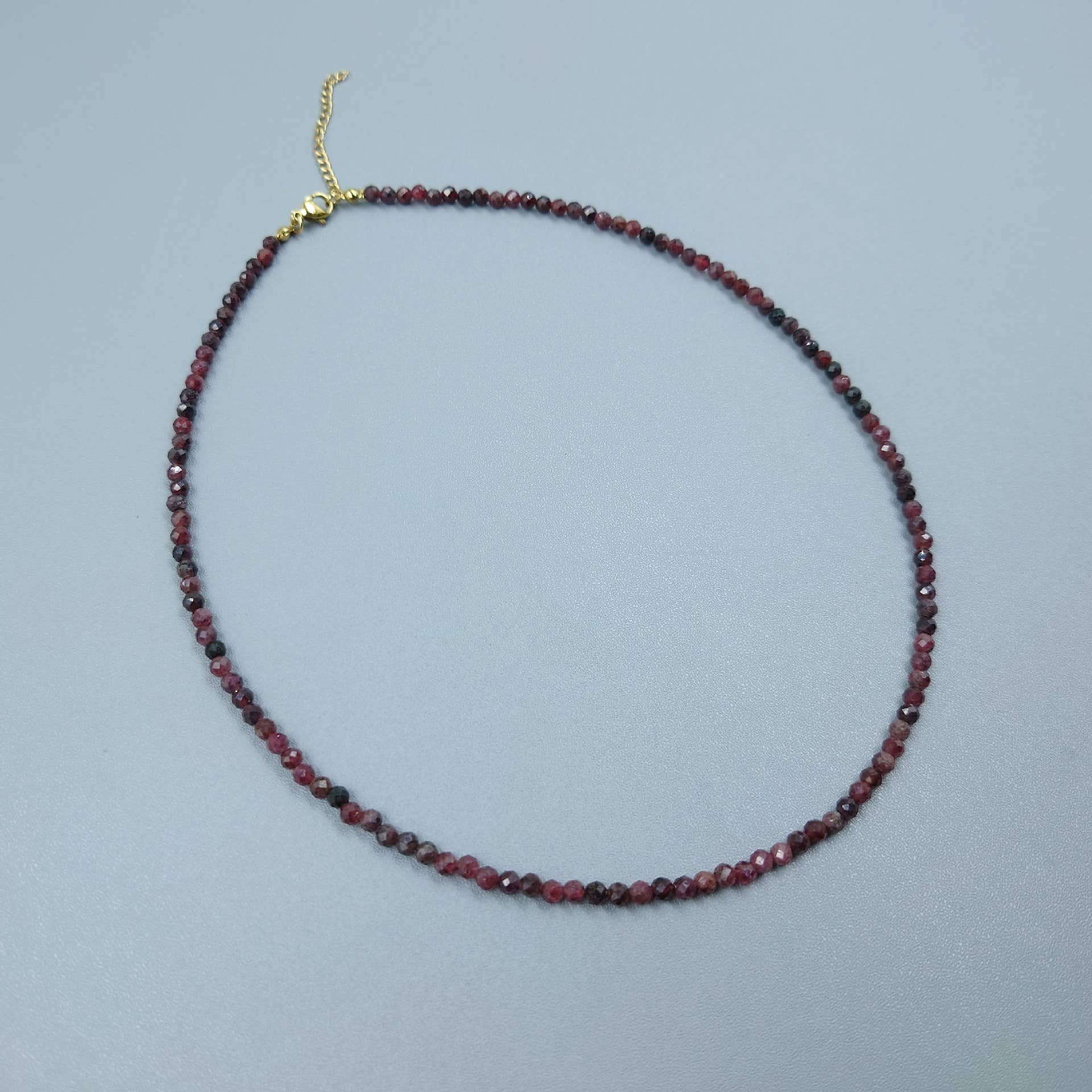 Elegant Gemstone Faceted Bead Necklace - Spiral Circle