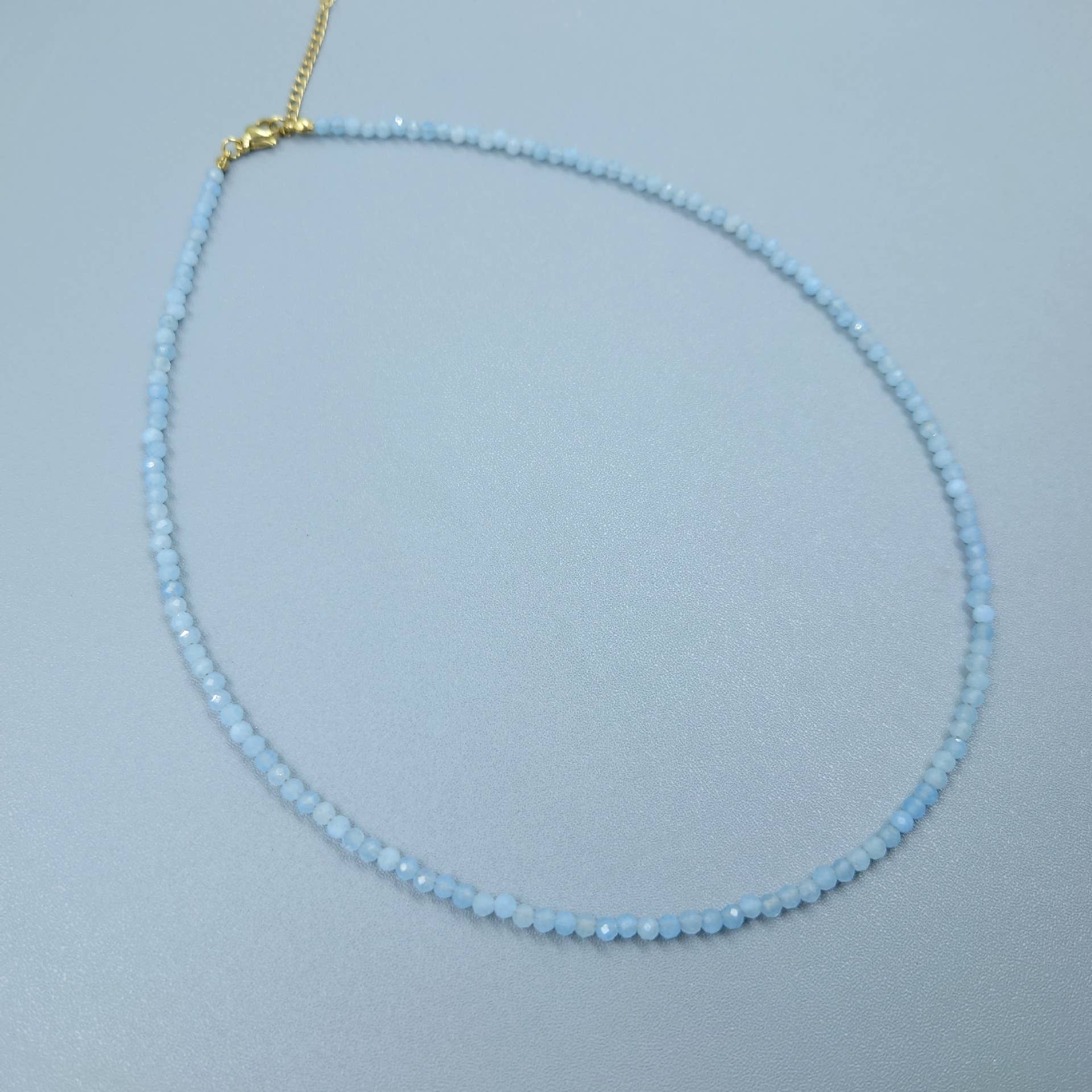 Elegant Gemstone Faceted Bead Necklace - Spiral Circle