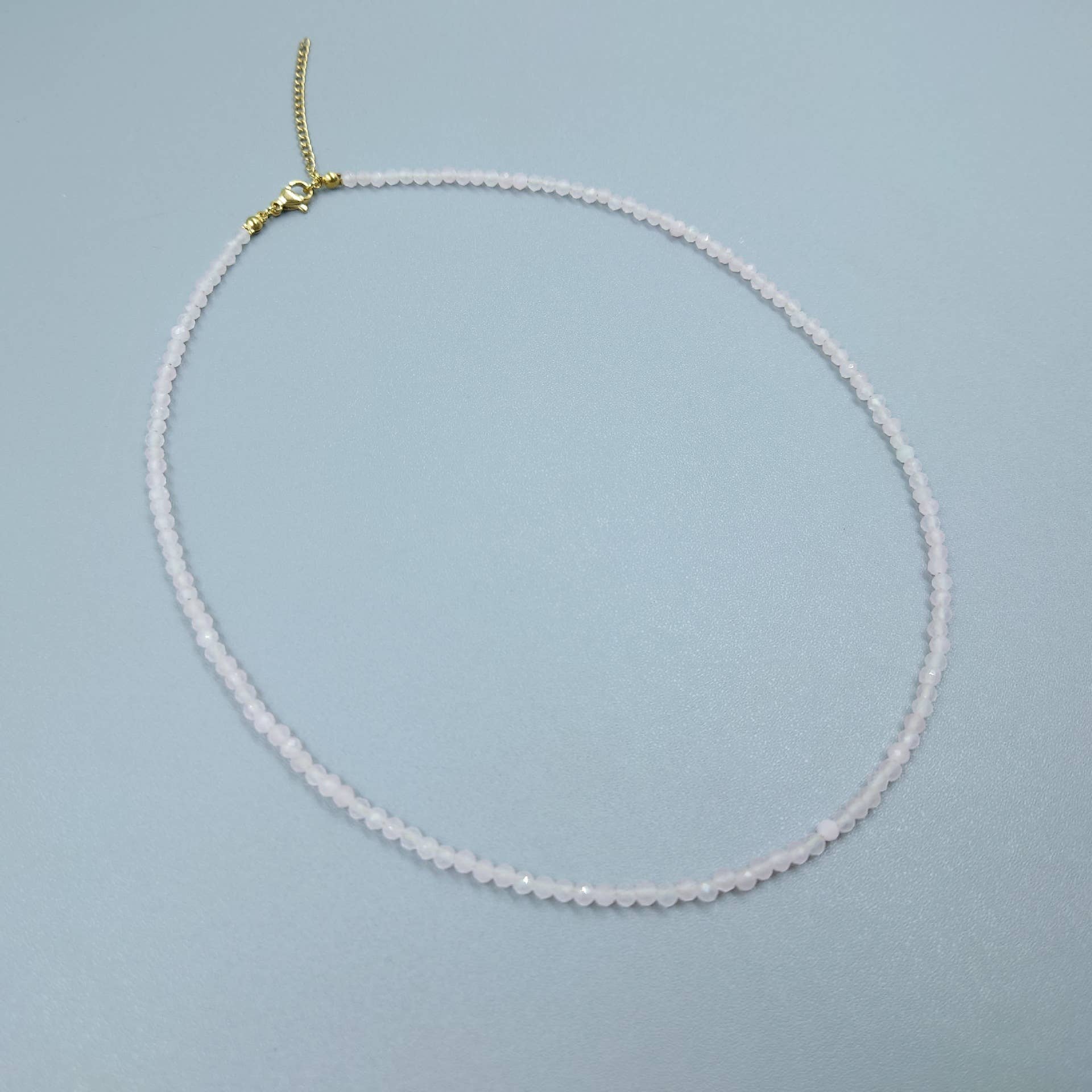 Elegant Gemstone Faceted Bead Necklace - Spiral Circle