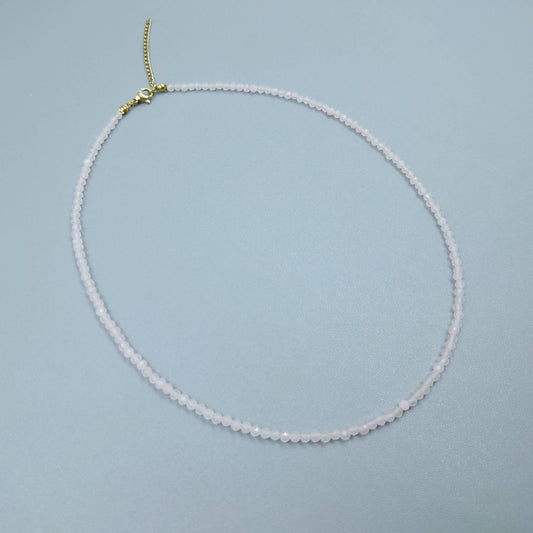 Elegant Gemstone Faceted Bead Necklace - Spiral Circle