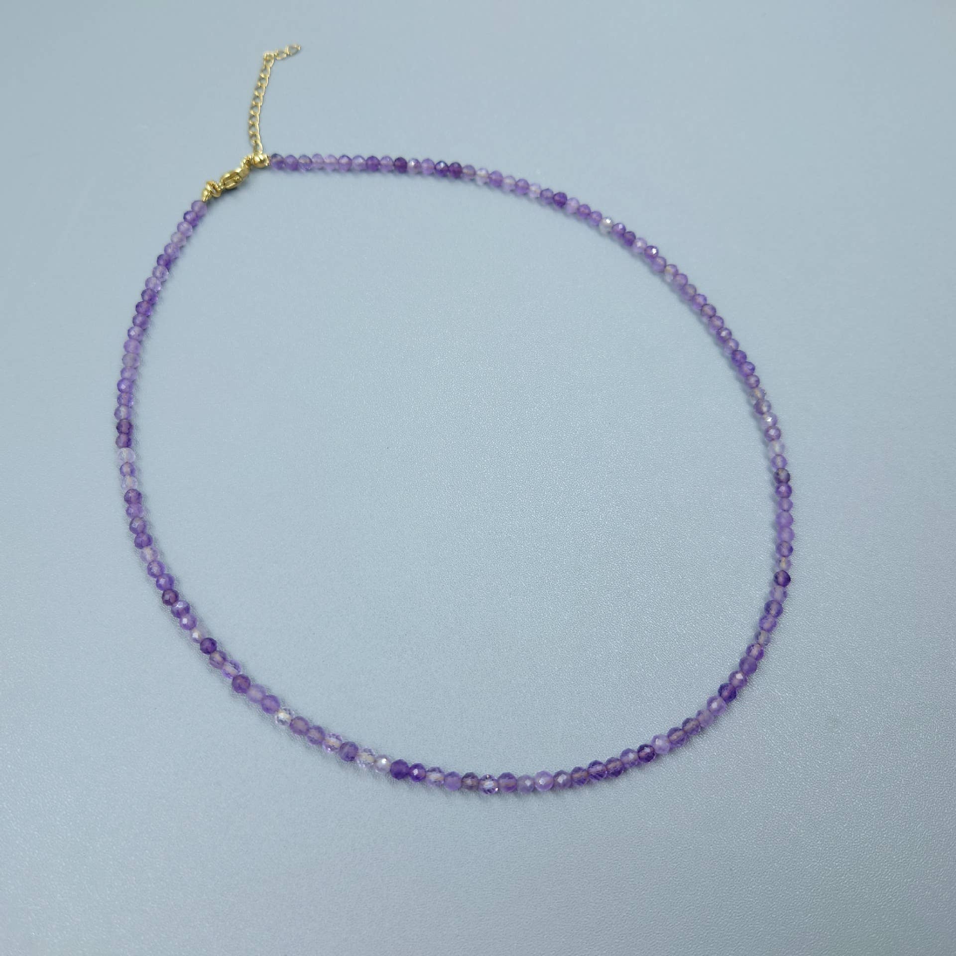 Elegant Gemstone Faceted Bead Necklace - Spiral Circle
