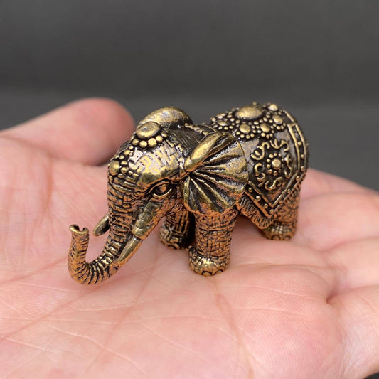 Elephant | Brass Figurine - Spiral Circle