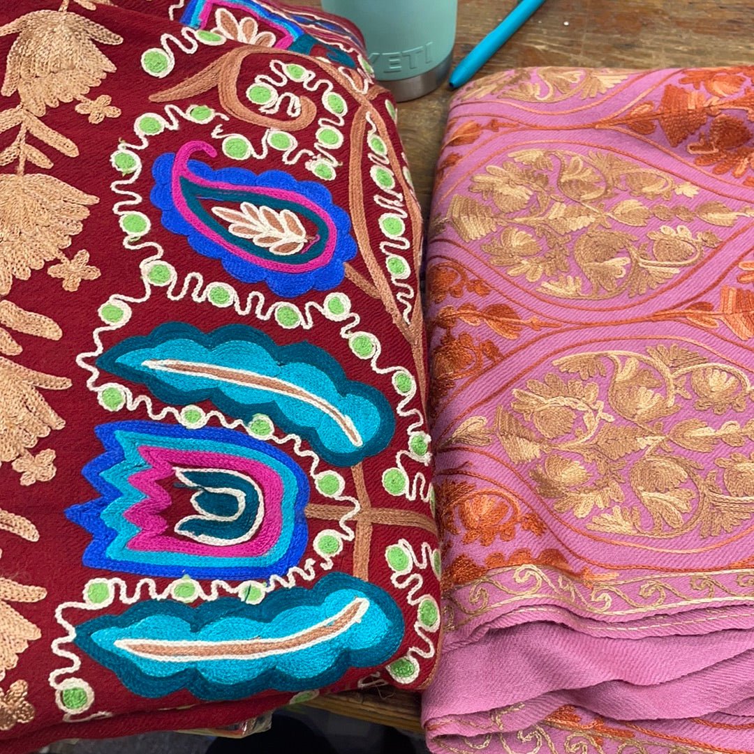 Embroidered Pashminas - Spiral Circle