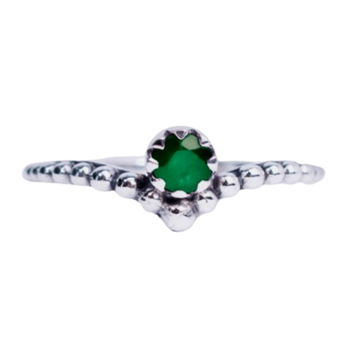 Emerald Tiara Ring | Sterling Silver - Spiral Circle
