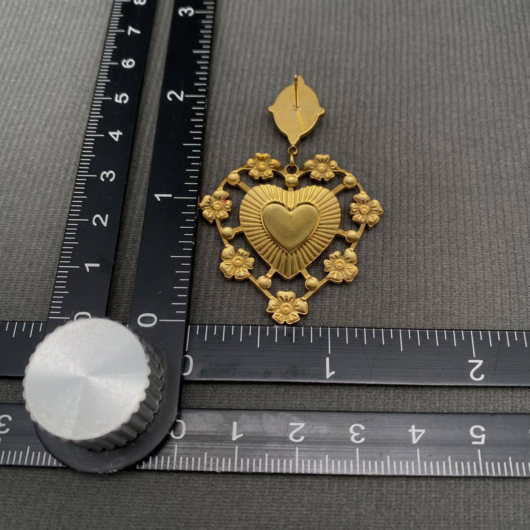 Enamel Flower Heart | 18K Gold Plated Earrings - Spiral Circle