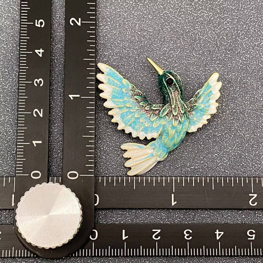 Enamel Hummingbird Brooch - Spiral Circle