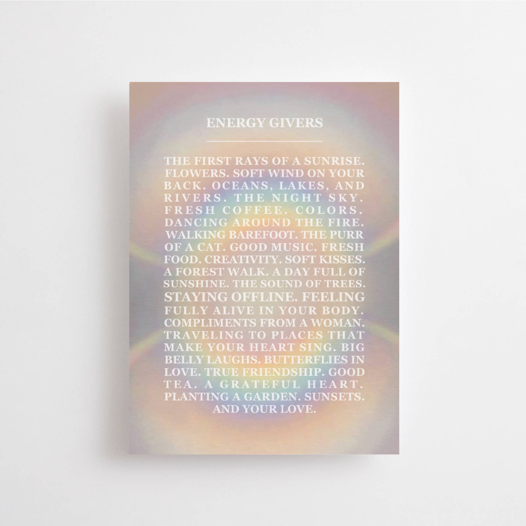ENERGY GIVERS - CARD - RAINBOW - SUNSHINE - POSTCARD - Spiral Circle