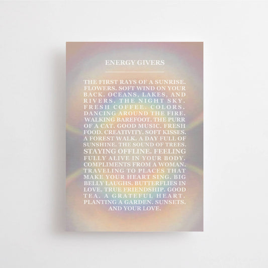 ENERGY GIVERS - CARD - RAINBOW - SUNSHINE - POSTCARD - Spiral Circle