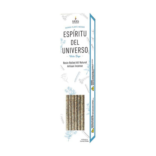 'Espiritu Del Universo' White Sage Resin Incense Sticks (10) - Spiral Circle