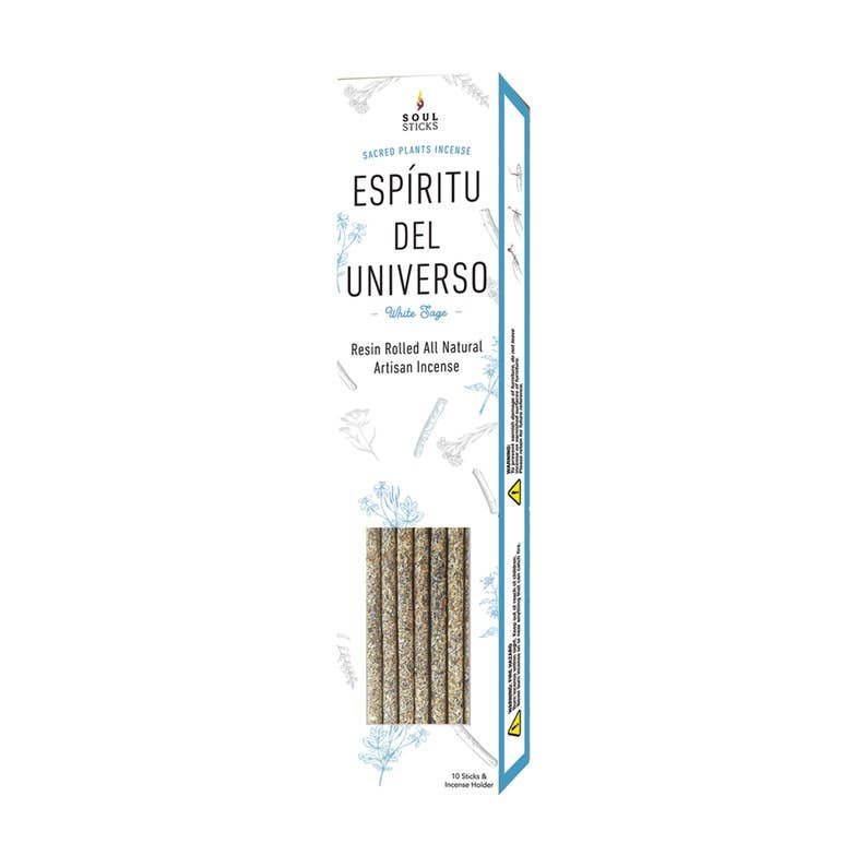 'Espiritu Del Universo' White Sage Resin Incense Sticks (10) - Spiral Circle