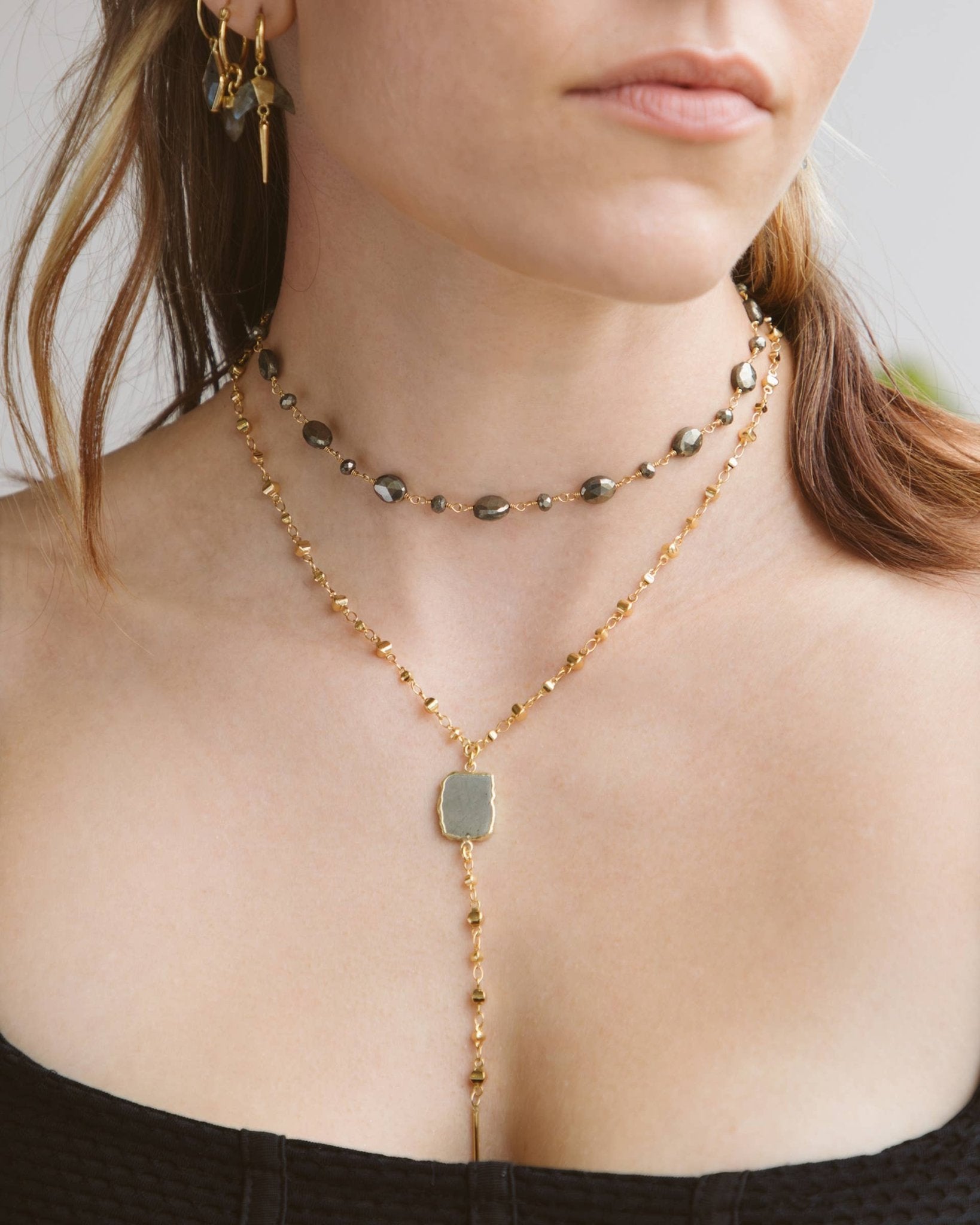 Eterno Amore Gemma Lariat Necklace - Aquamarine - Spiral Circle