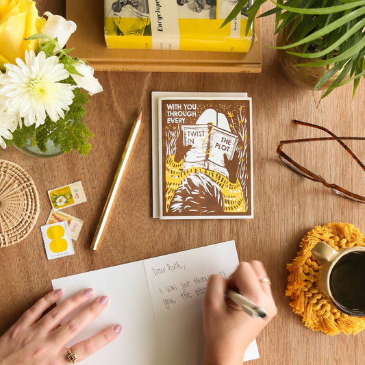 Every Twist in the Plot Letterpress Card - Spiral Circle