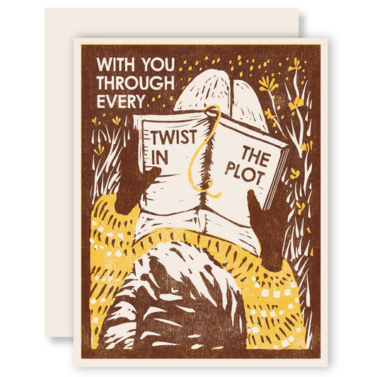 Every Twist in the Plot Letterpress Card - Spiral Circle