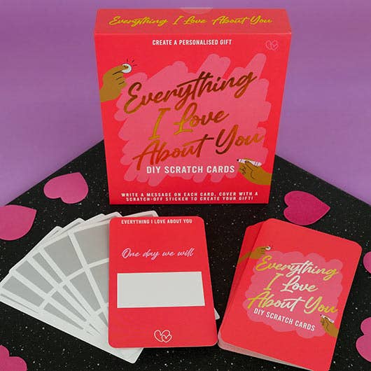 Everything I love about you - DIY Scratch Cards - Spiral Circle
