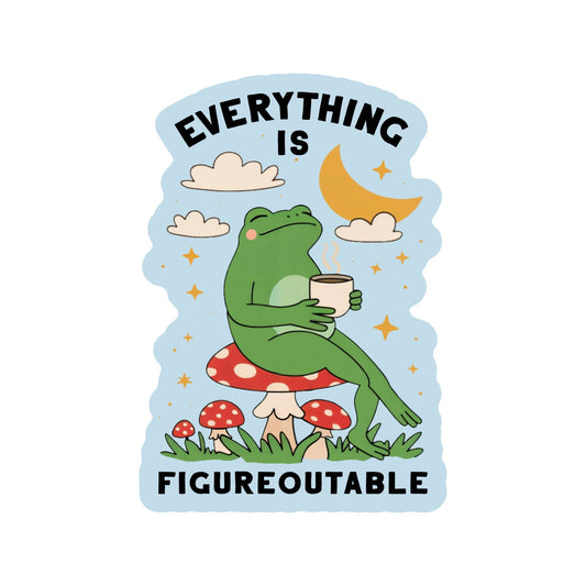 Everything is Figureoutable Frog Sticker - Spiral Circle