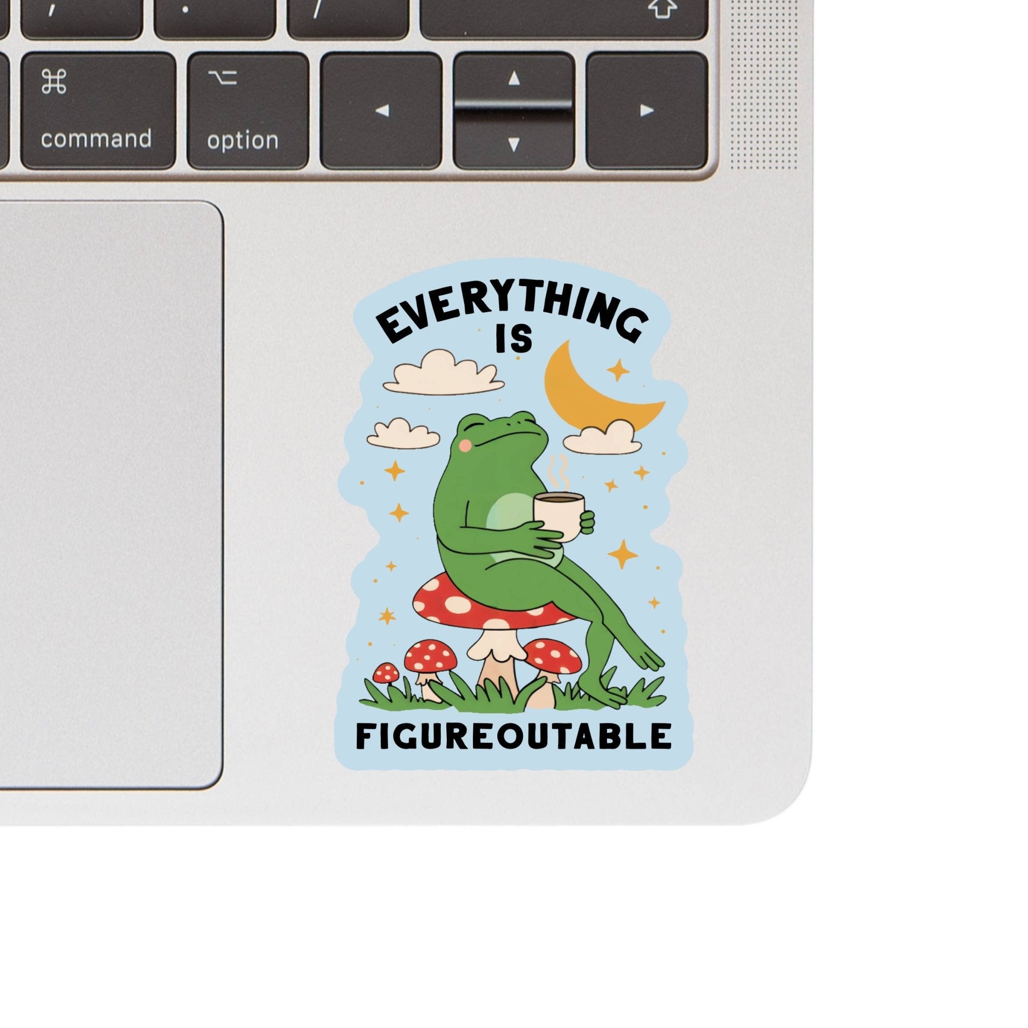 Everything is Figureoutable Frog Sticker - Spiral Circle