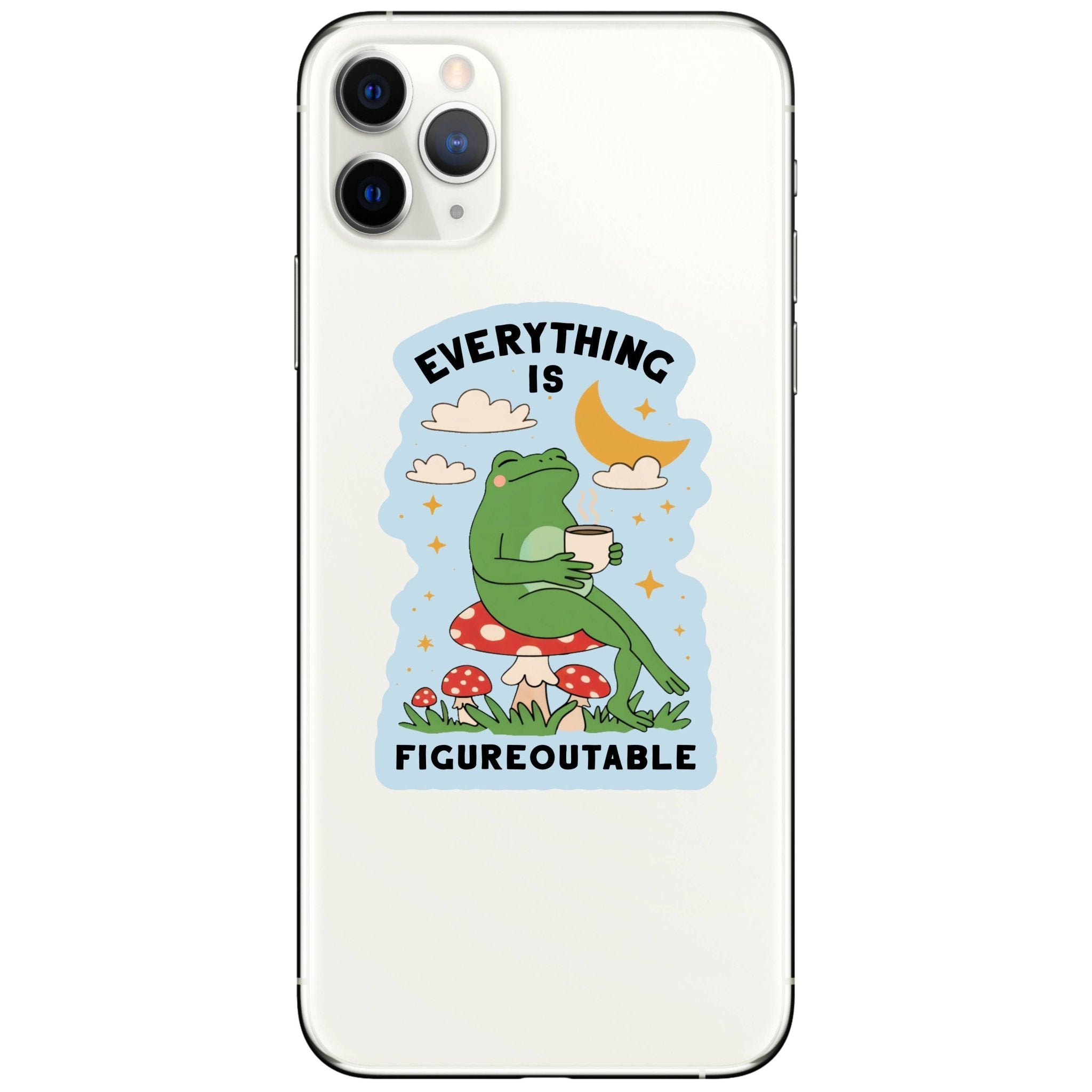 Everything is Figureoutable Frog Sticker - Spiral Circle