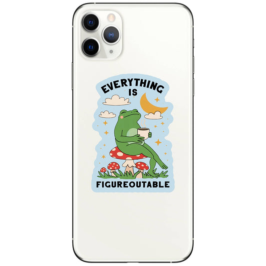 Everything is Figureoutable Frog Sticker - Spiral Circle