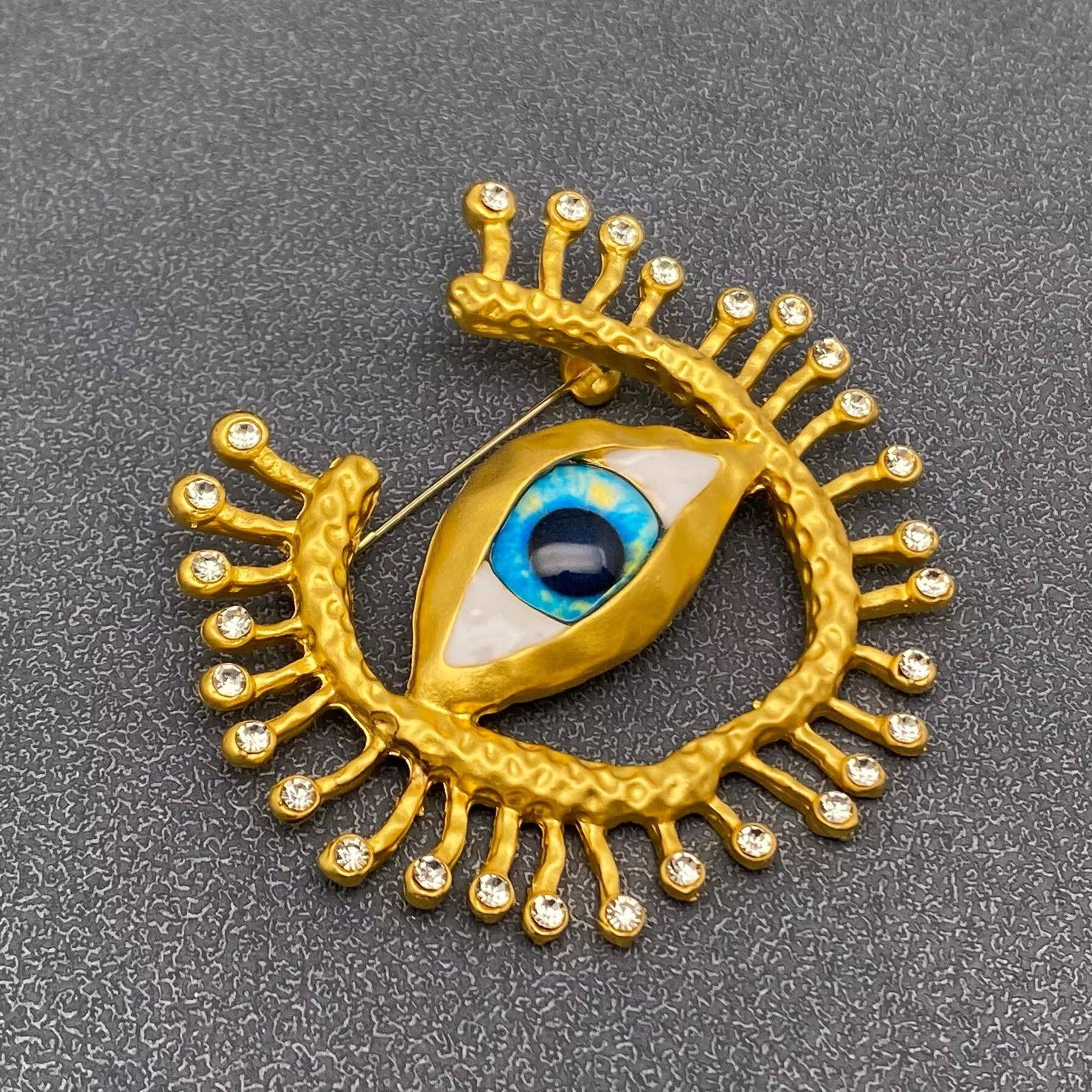Evil Eye Brooch - Spiral Circle