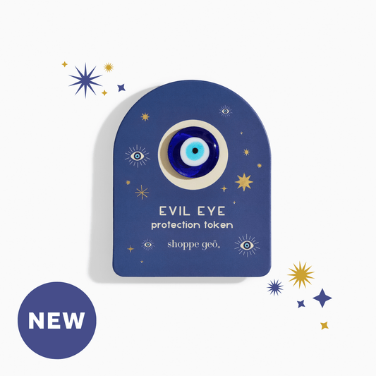 Evil Eye Glass Protection Token - Spiral Circle