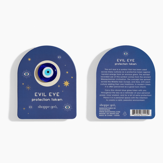Evil Eye Glass Protection Token - Spiral Circle