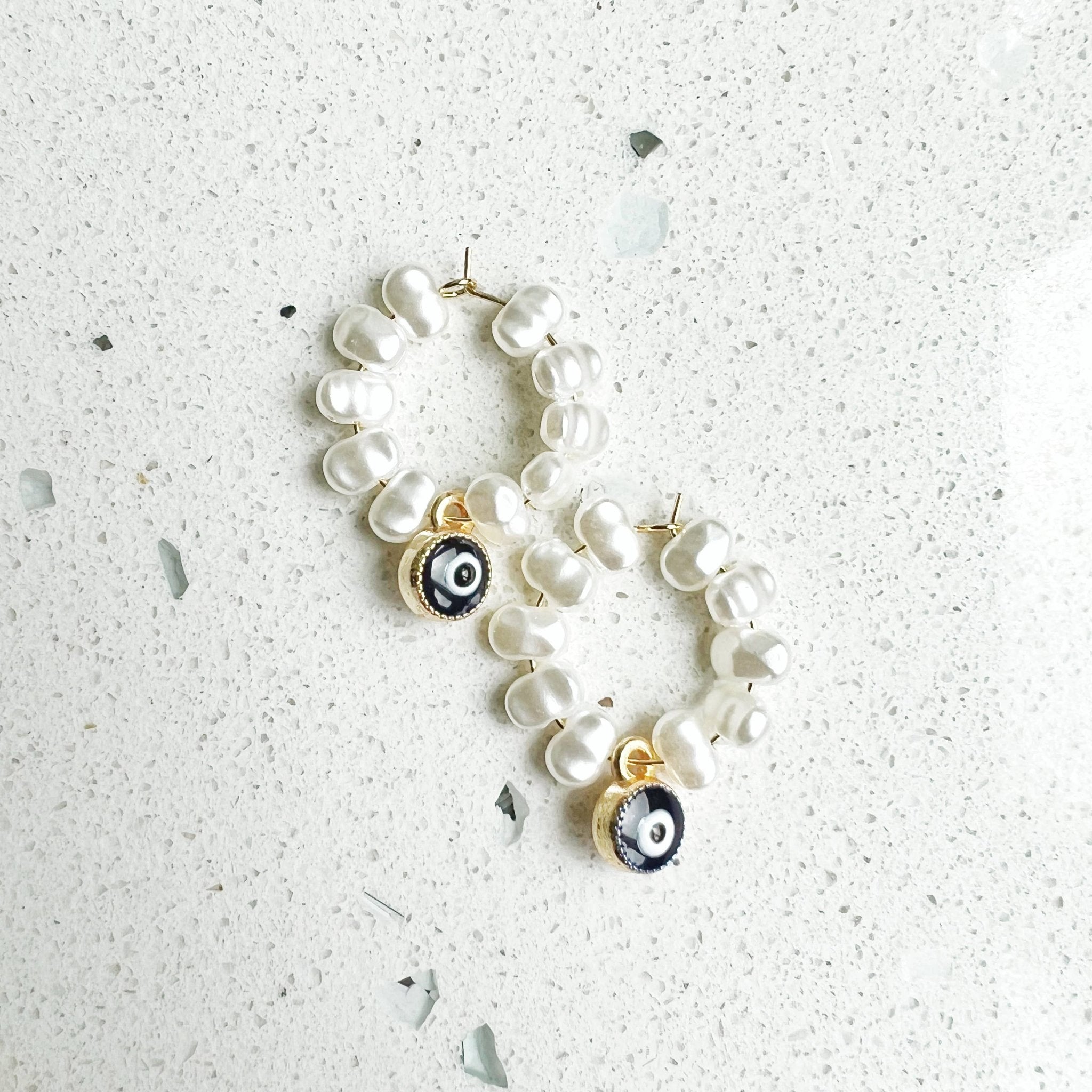 Evil Eye Protection Earring Hoops & Studs - Spiral Circle