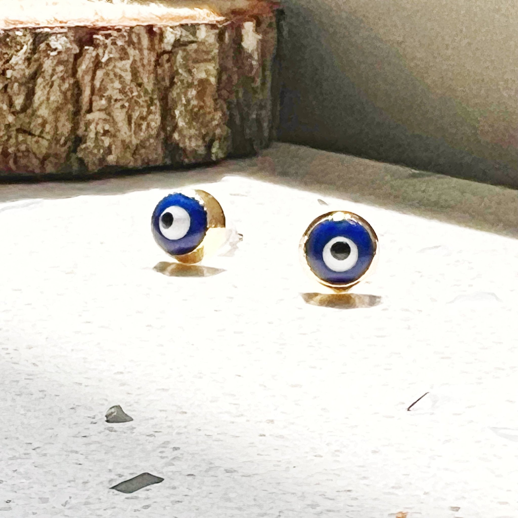 Evil Eye Protection Earring Hoops & Studs - Spiral Circle