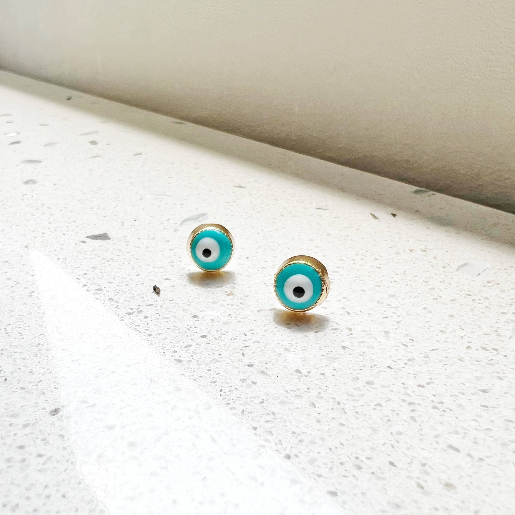 Evil Eye Protection Earring Hoops & Studs - Spiral Circle