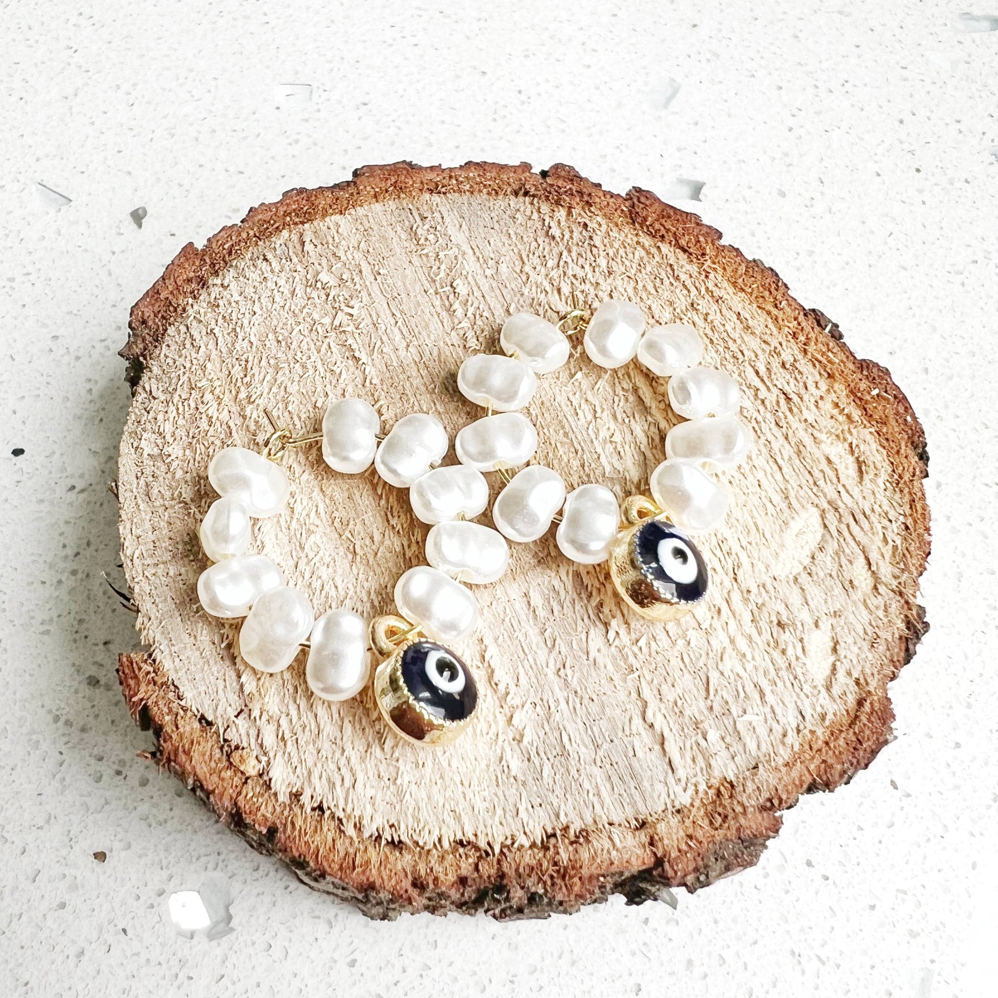 Evil Eye Protection Earring Hoops & Studs - Spiral Circle