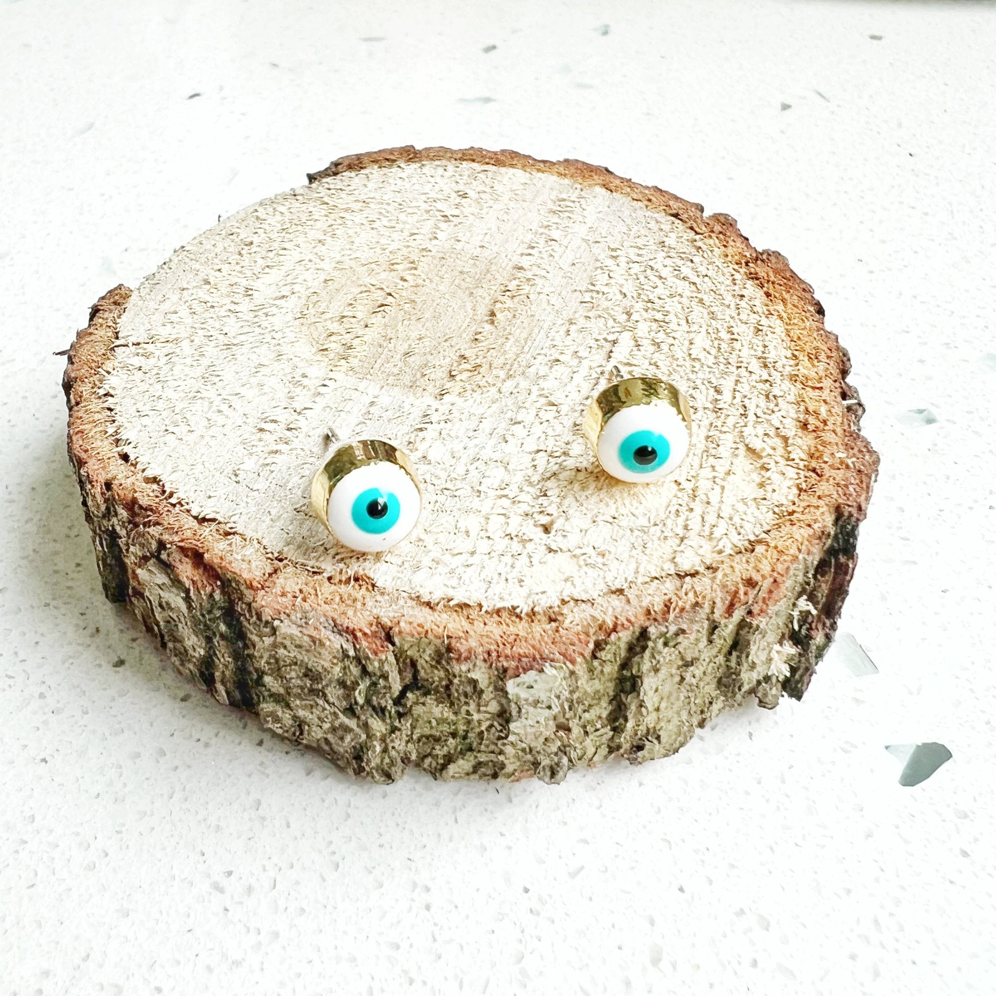 Evil Eye Protection Earring Hoops & Studs - Spiral Circle