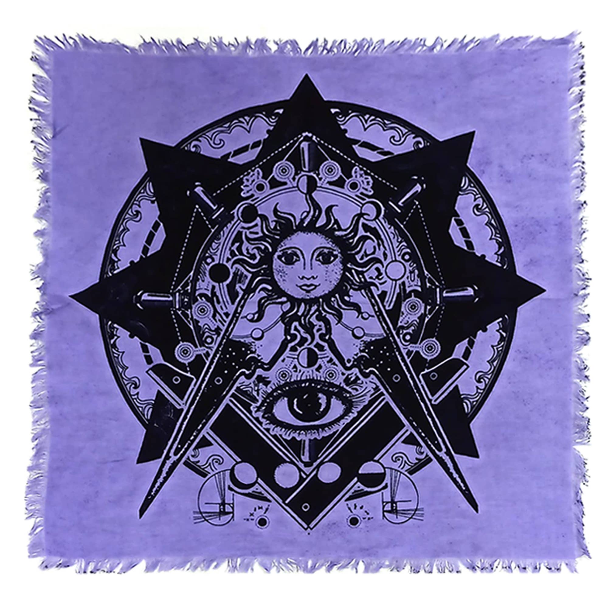 Evil Eye Sun Altar Cloth (24 x 24 in.) - Spiral Circle