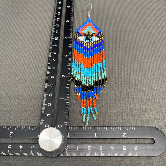 Evil Eyes Fringe Earrings - Spiral Circle