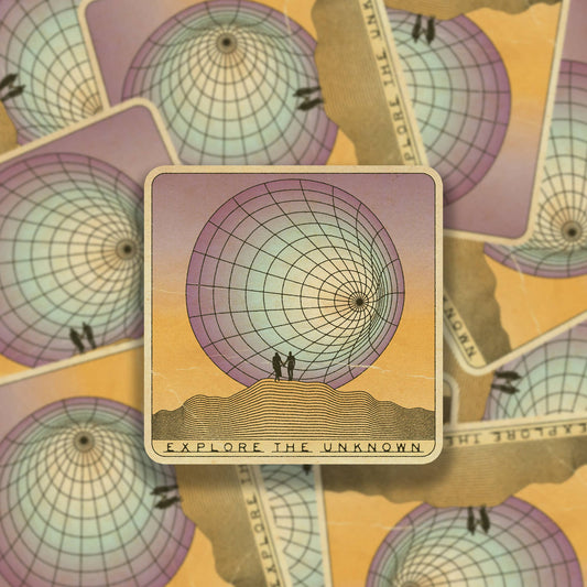 Explore The Unknown Vinyl Sticker - Spiral Circle