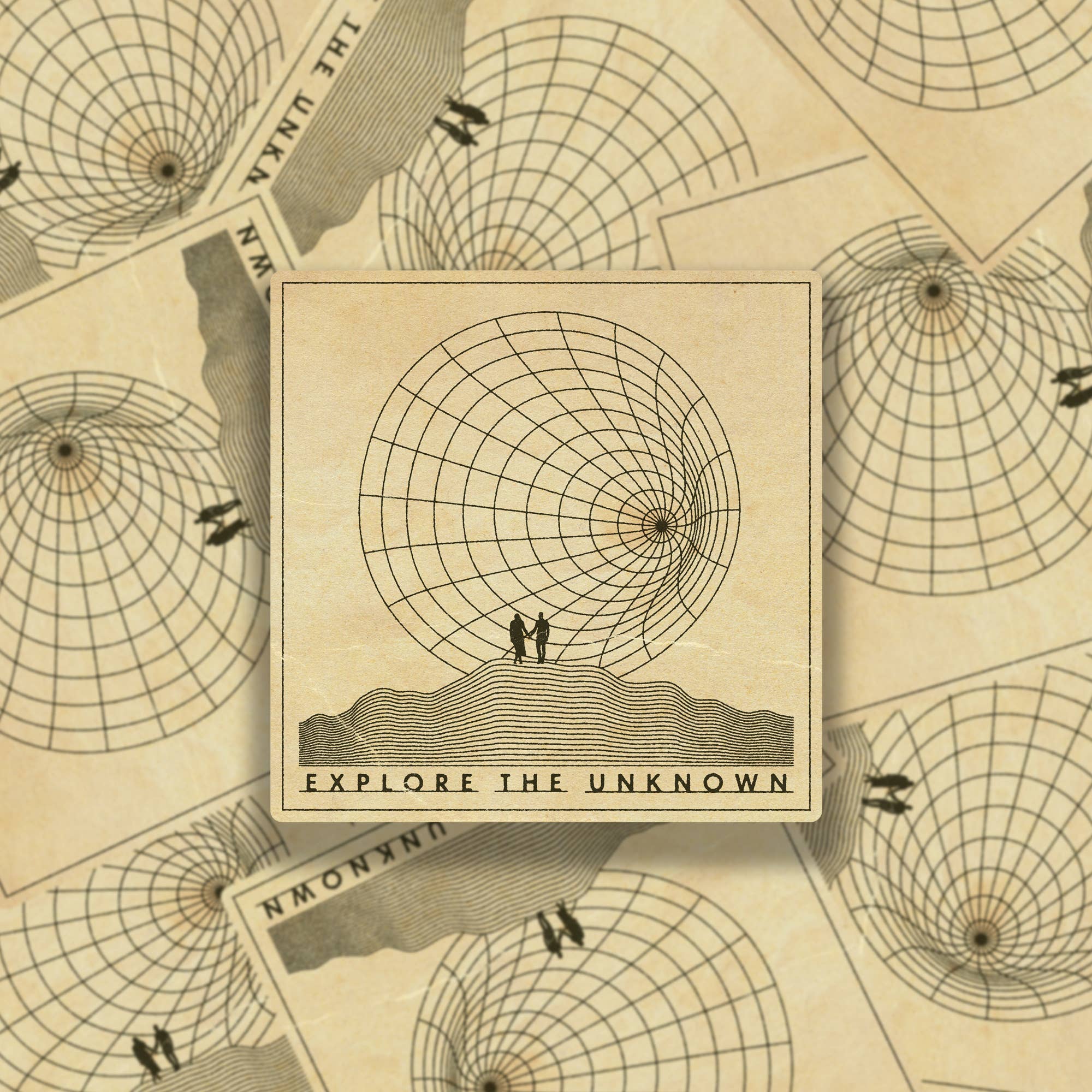 Explore The Unknown Vinyl Sticker - Spiral Circle