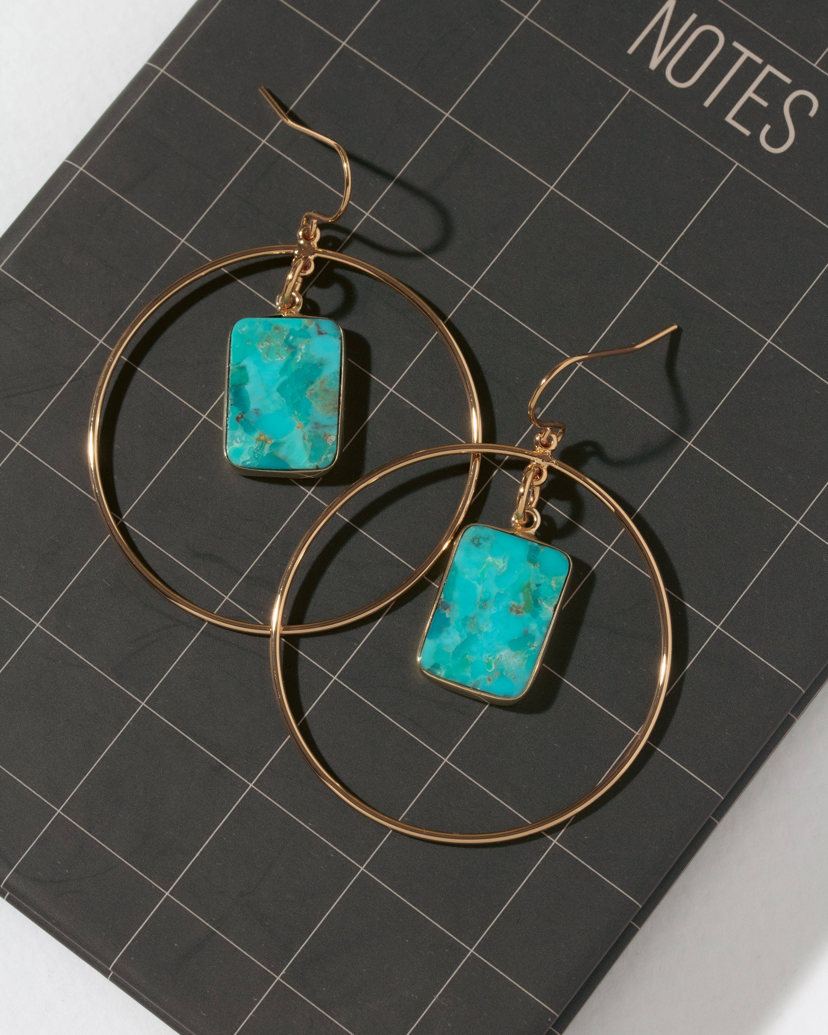 Stoney Hoop Earrings | Turquoise