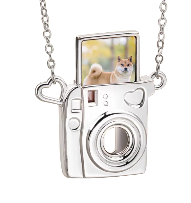 Polaroid Camera 14K Gold Steel Necklace