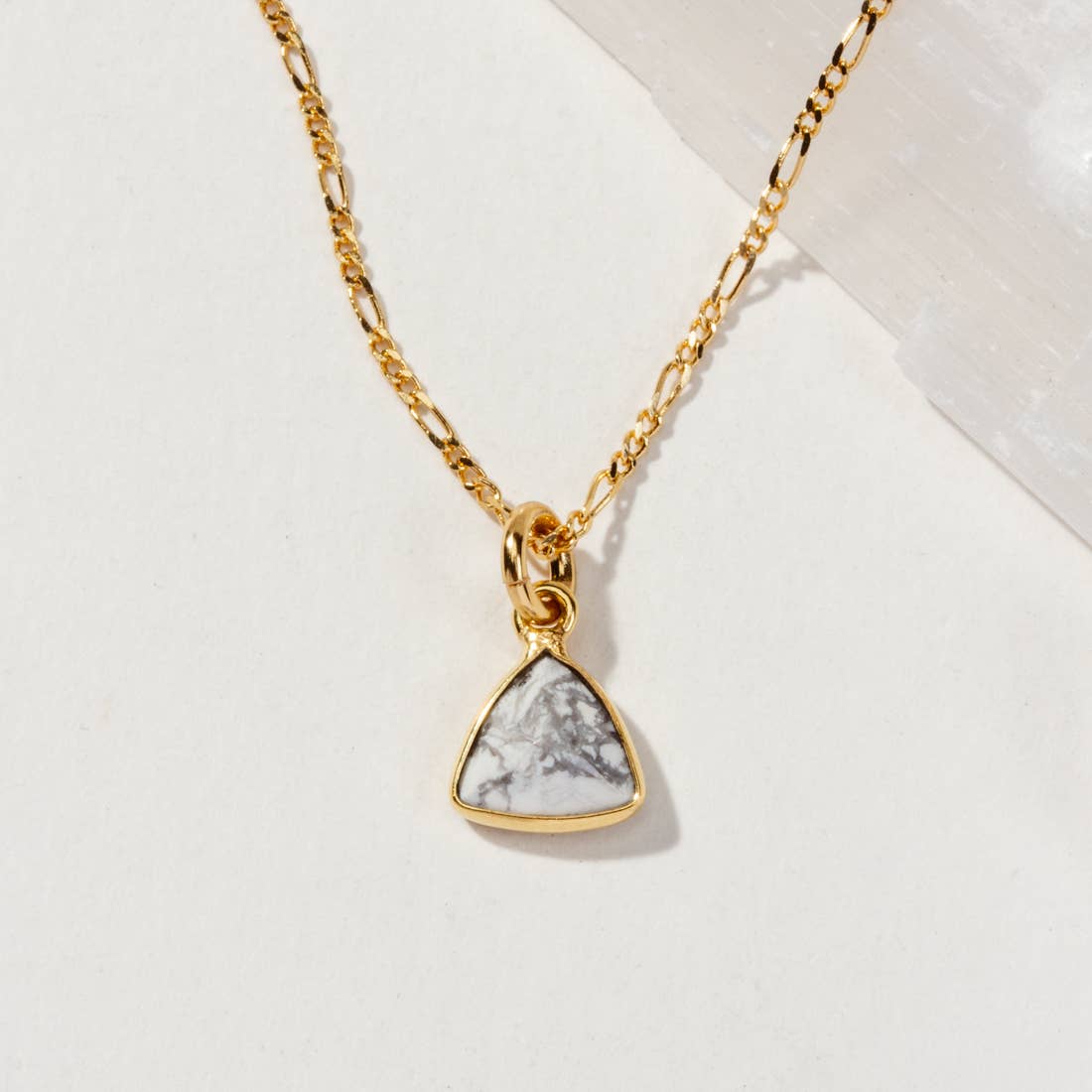 Howlite | Bermuda Triangle Gold Necklace