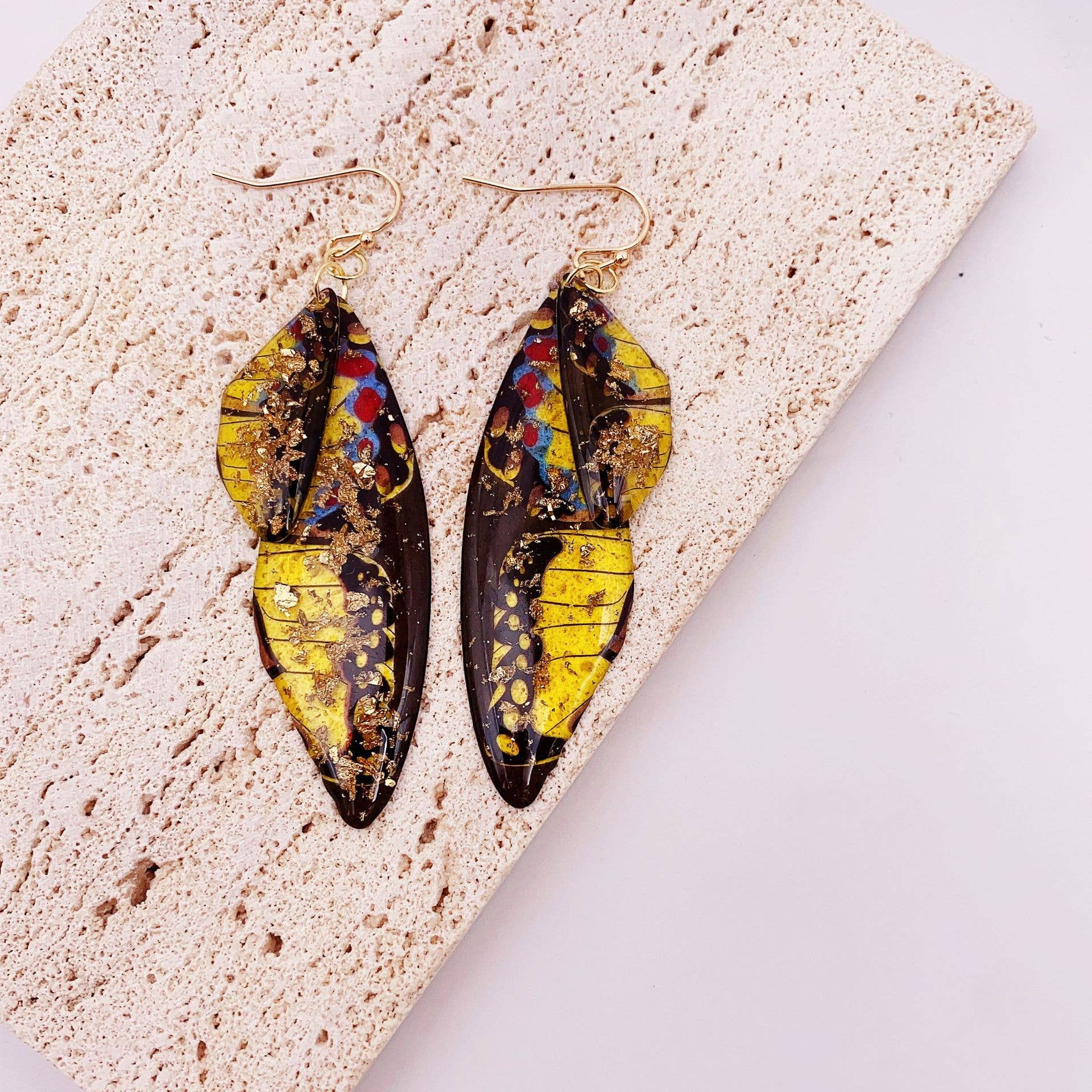 Gradient Cicada Wings, Butterfly Wings Earrings