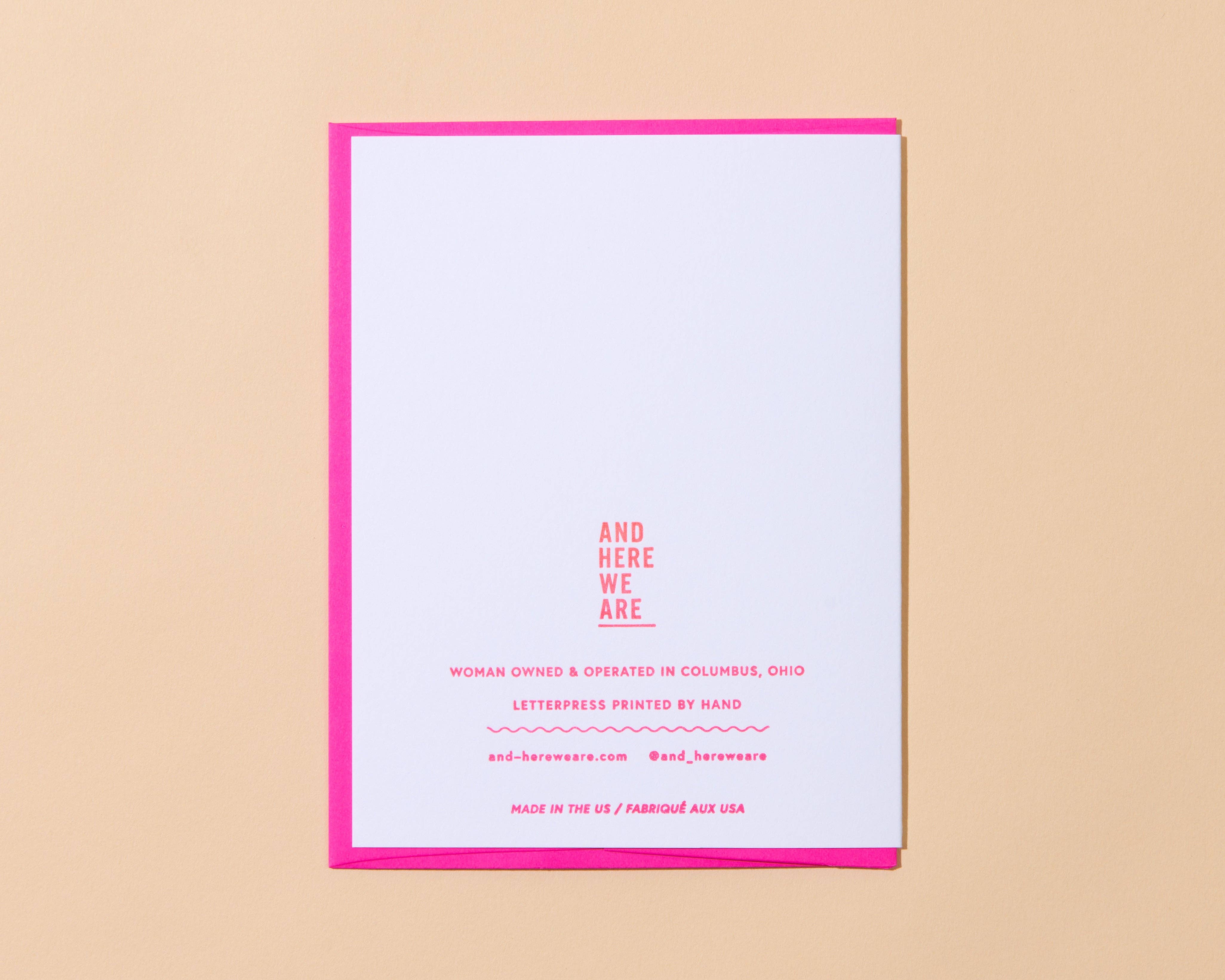 Letterpress Wedding Card—Weird & Wonderful (Color, Love)