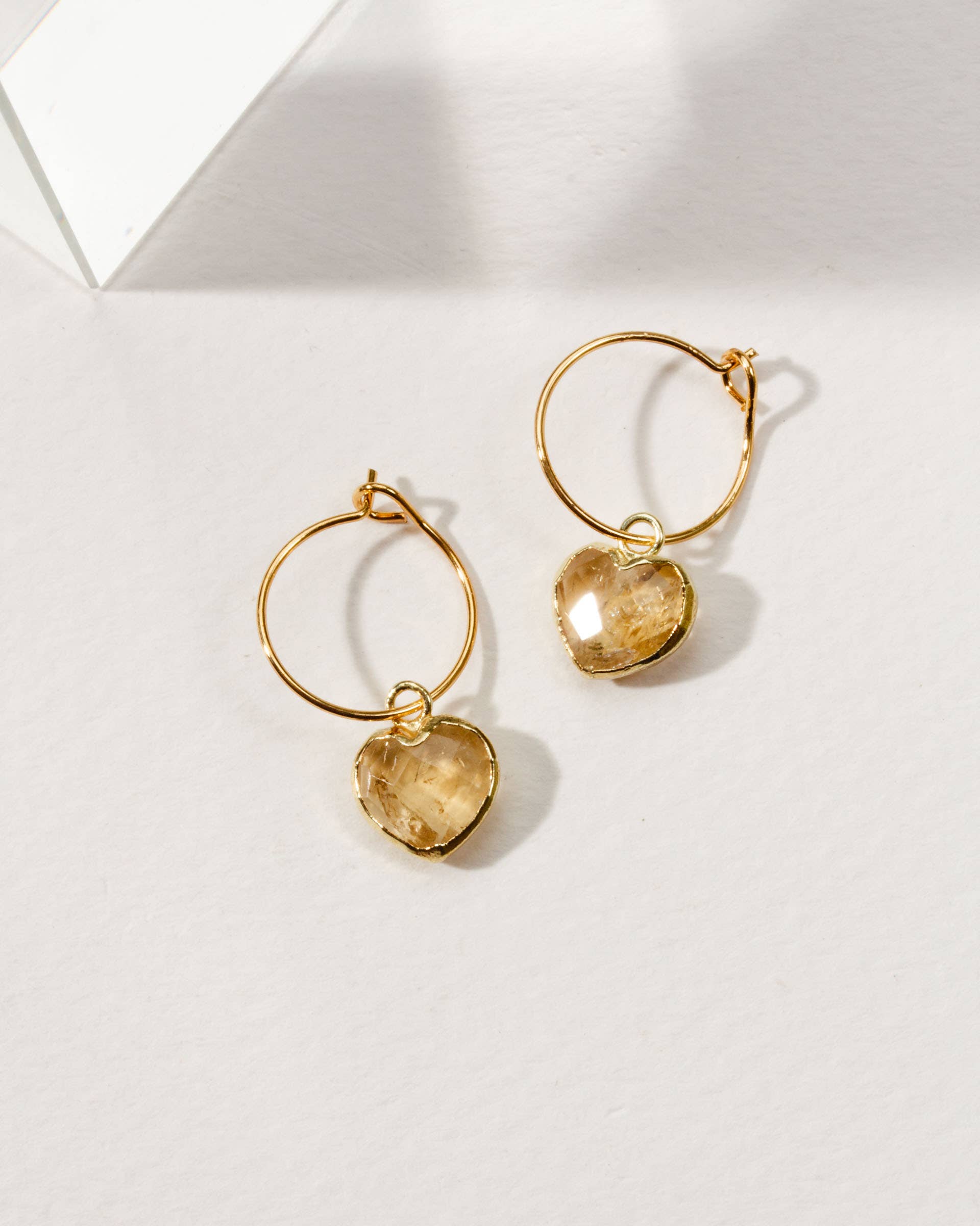Conversation Heart Mini Hoop Earrings | Citrine