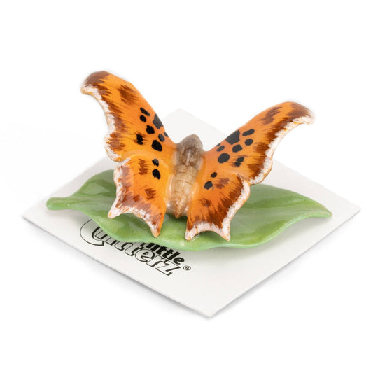 Fabricius Question Mark Butterfly Porcelain Miniature - Spiral Circle