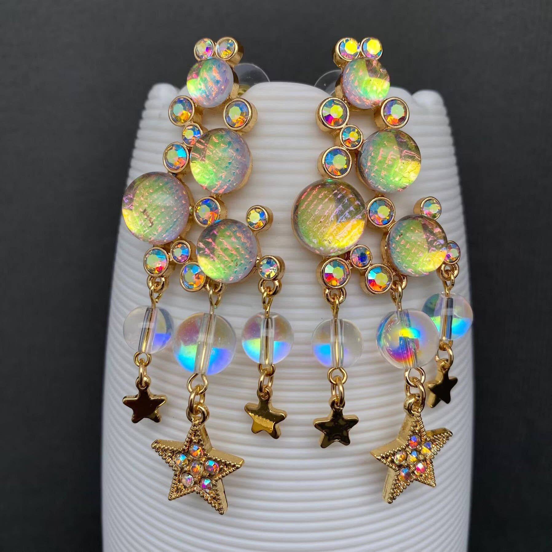 Fabulous Stars & Bubbles Earrings - Spiral Circle