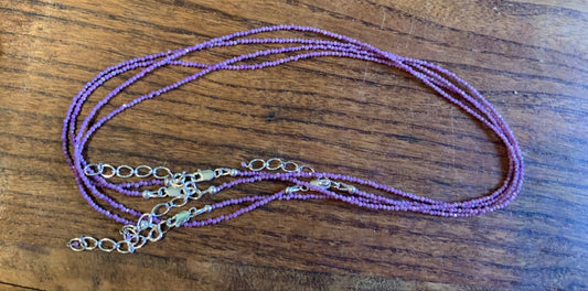 Faceted beaded necklace set in sterling silver | adjustable 17 to 19 inches - Spiral Circle