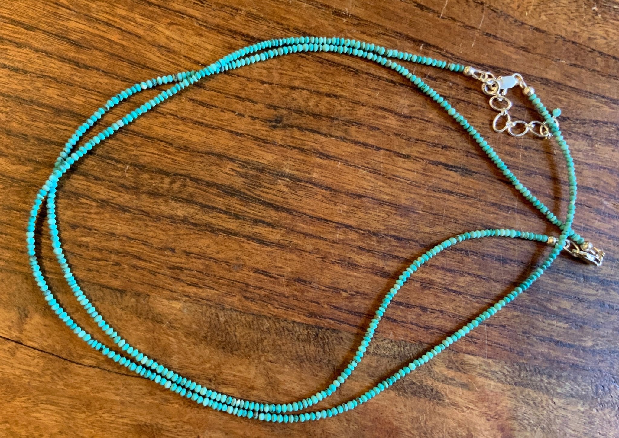 Faceted beaded necklace set in sterling silver | adjustable 17 to 19 inches - Spiral Circle