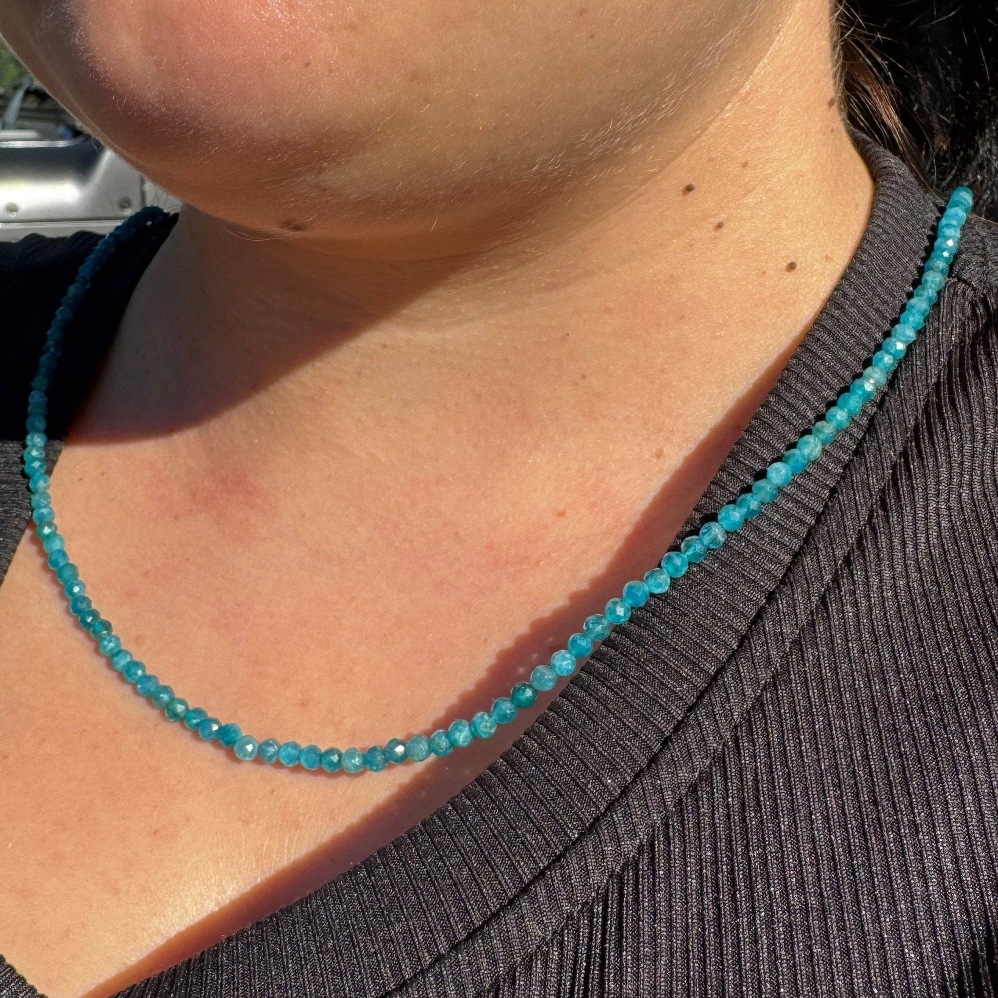 Faceted Gemstone Necklace | 3mm - Spiral Circle