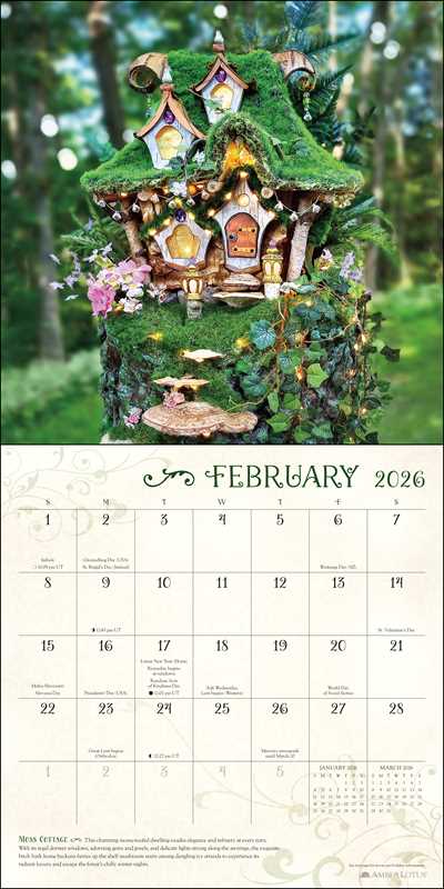 Fairy Houses 2026 Wall Calendar by Sally J Smith - Spiral Circle