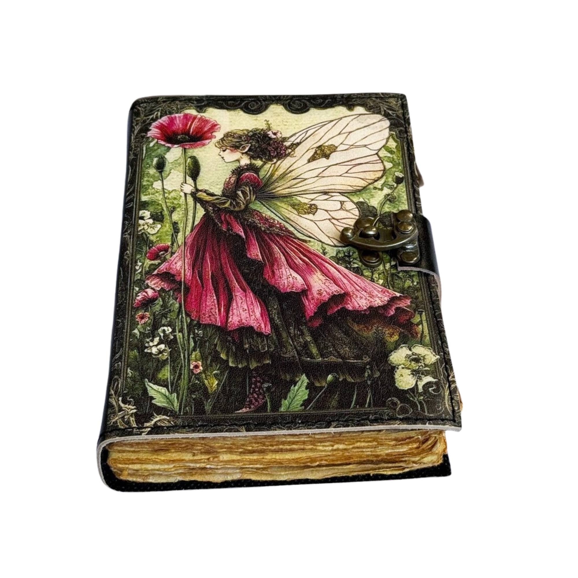 Fairy Leather Journal Celtic Grimoire Journal Spellbook - Spiral Circle