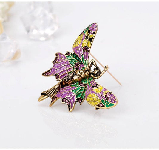 Fairy Winged Brooch - Spiral Circle