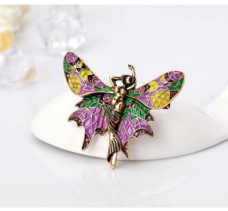 Fairy Winged Brooch - Spiral Circle