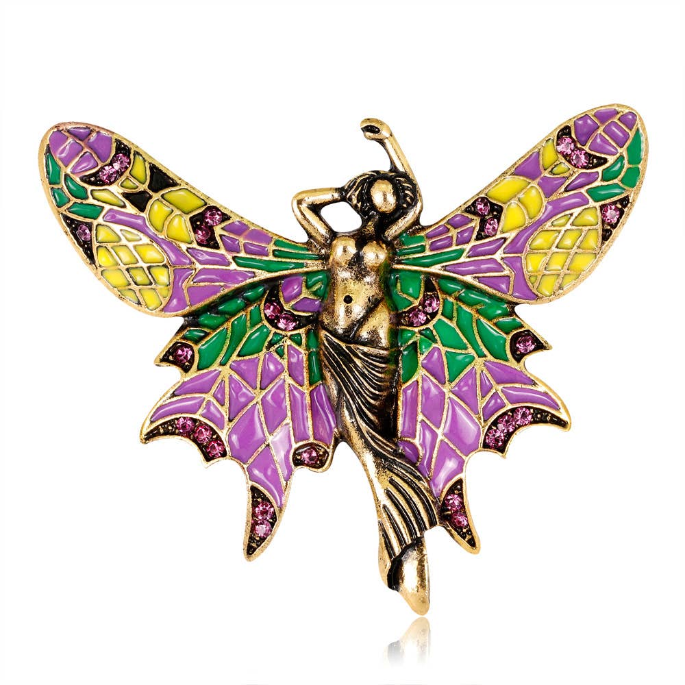 Fairy Winged Brooch - Spiral Circle